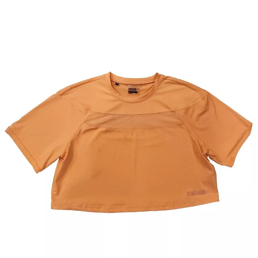 Gymshark Crop Top Womens Size S Orange Short Sleeve Training Gym Workout
